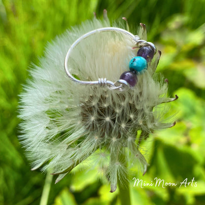 Inspiration & Whimsy | Amethyst & African Turquoise | Fidget & Crystal Healing Ring