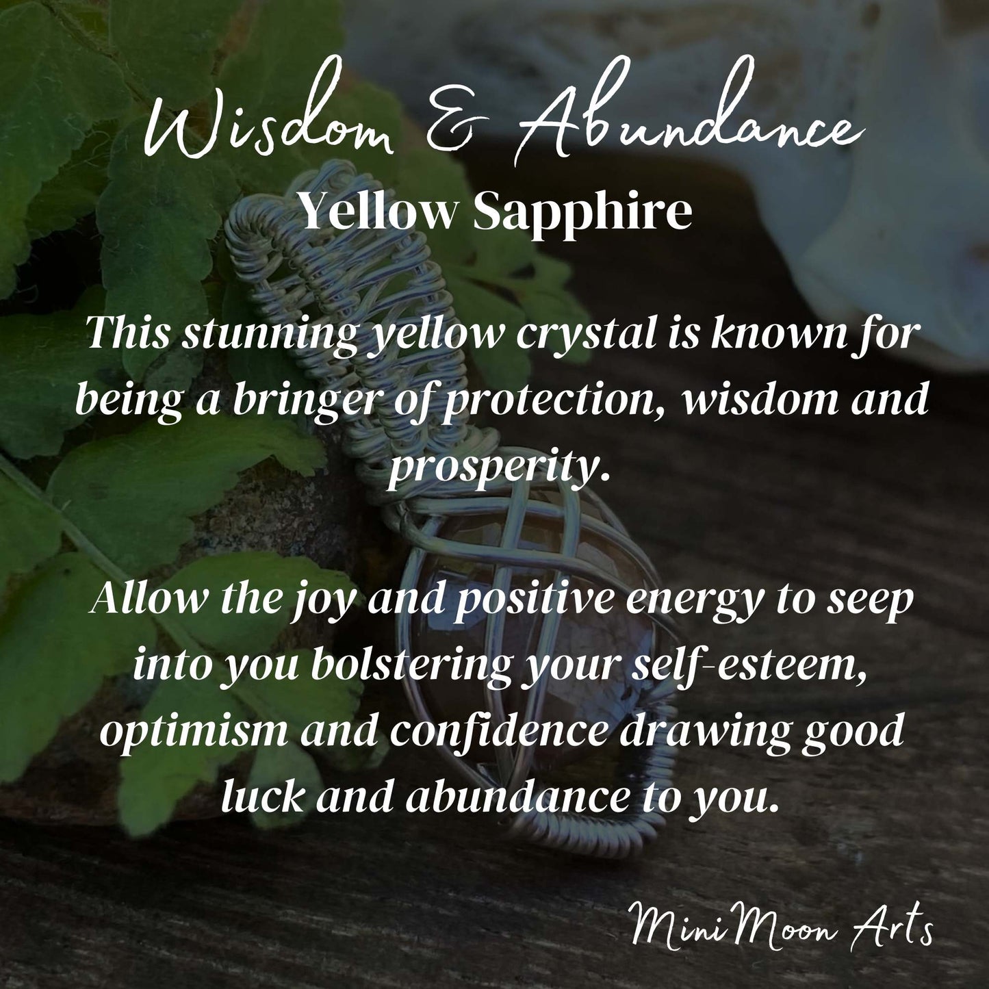 Wisdom & Abundance | Yellow Sapphire Silver-Filled Wire-Wrapped Pendant