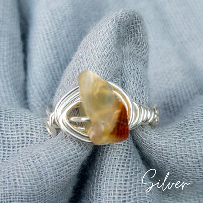 Carnelian Wire Wrapped Ring