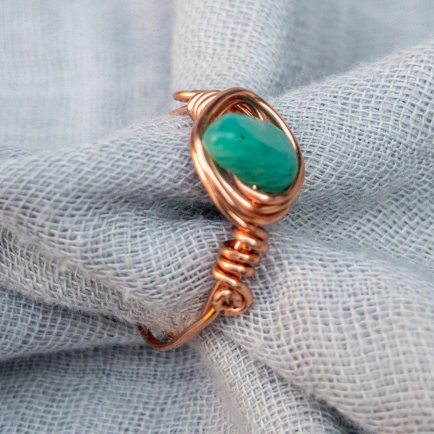 Amazonite Wire Wrapped Ring