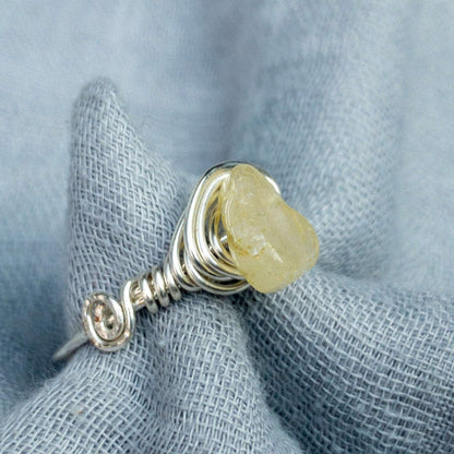Wire wrapped ring Citrine silver
